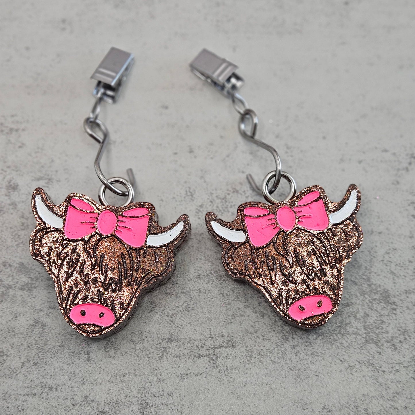 HIGHLAND COW Vent Clip Set BOWTIES & BOURBON