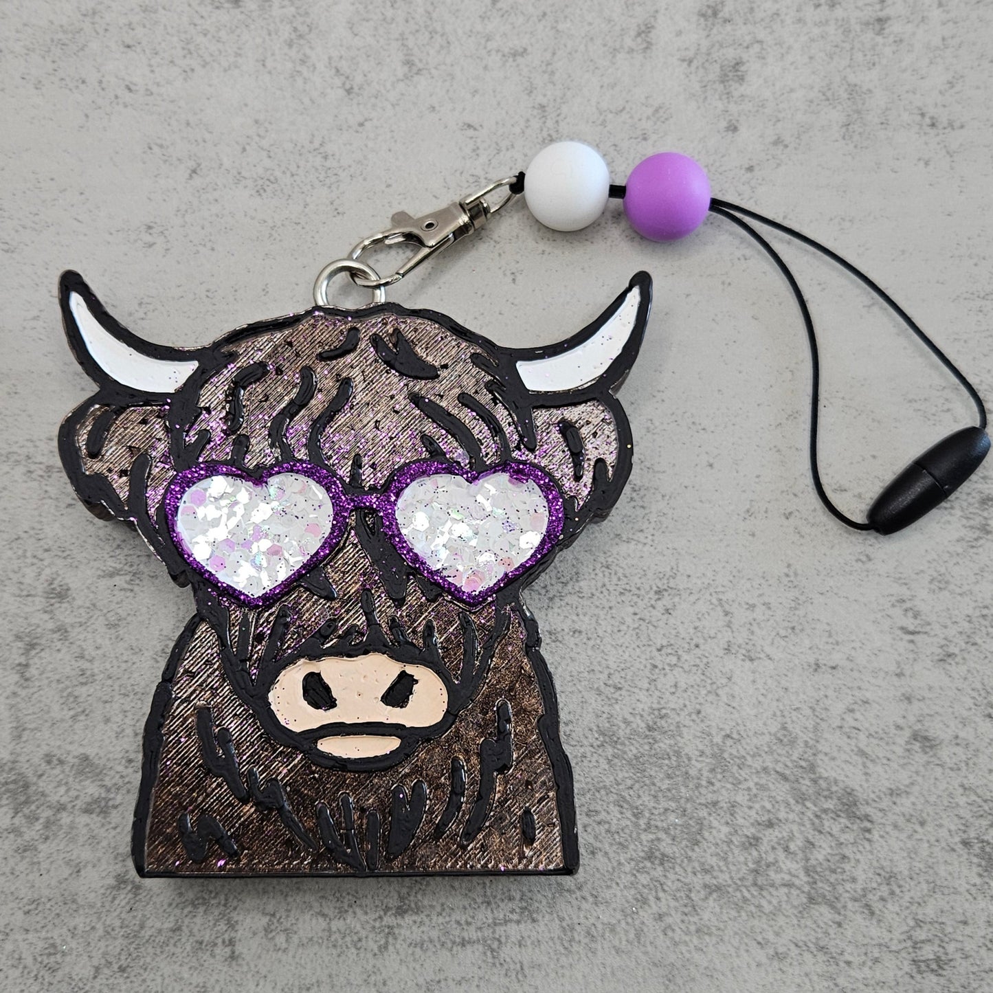 HIGHLAND COW with GLASSES Car Freshie